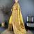 Yellow pashmina silk meenakari weaving madhubani design kashmiri saree