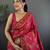 Rani pink pashmina silk meenakari weaving madhubani design kashmiri saree