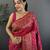 Rani pink pashmina silk meenakari weaving madhubani design kashmiri saree