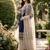 Navy blue embroidered kurta sharara set with silk dupatta party wear