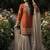 Orange embroidered kurta sharara set with silk dupatta party wear