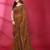 Brown fendy silk linear sequence beads work bollywood saree