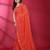 Carrot red fendy silk linear sequence beads work bollywood saree