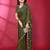 Green fendy silk linear sequence beads work bollywood saree
