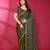 Green fendy silk linear sequence beads work bollywood saree