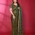Green fendy silk linear sequence beads work bollywood saree