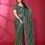 Teal fendy silk linear sequence beads work bollywood saree