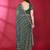 Teal fendy silk linear sequence beads work bollywood saree