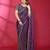 Purple fendy silk linear sequence beads work bollywood saree