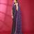 Purple fendy silk linear sequence beads work bollywood saree