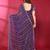 Purple fendy silk linear sequence beads work bollywood saree