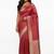 Red banarasi silk saree with blouse piece.