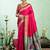 Pink silk blend peacock motifs weaving paithani saree