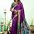 Purple silk blend peacock motifs weaving paithani saree