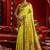 Lime green silk floral motifs woven work paithani saree