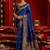 Royal blue silk floral motifs woven work paithani saree