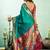 Dark green silk blend peacock motifs weaving paithani saree