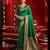 Green silk floral motifs woven work paithani saree