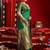 Green silk floral motifs woven work paithani saree