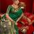 Green silk floral motifs woven work paithani saree