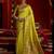 Lime green silk floral motifs woven work paithani saree