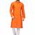 Designer men's orange color silk kurta pajama set