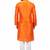 Designer men's orange color silk kurta pajama set