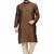 Designer men's chocolate brown silk kurta pajama set