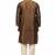 Designer men's chocolate brown silk kurta pajama set