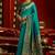Teal blue silk butti motifs woven work paithani saree