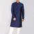 Designer men's blue silk kurta pajama set