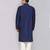 Designer men's blue silk kurta pajama set