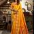 Orange silk peacock motifs woven work paithani saree