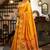 Orange silk peacock motifs woven work paithani saree