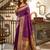 Purple silk peacock motifs woven work paithani saree