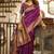 Purple silk peacock motifs woven work paithani saree