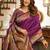 Purple silk peacock motifs woven work paithani saree