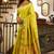 Lime green silk peacock motifs woven work paithani saree