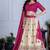 Pink Color Jari Lining With Print Lichi Fabric WIth Jacquard Border Lehanaga Choli Set