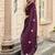 Wine shimmer chiffon geomatric embroidery work bollywood saree
