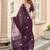 Wine shimmer chiffon geomatric embroidery work bollywood saree