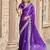 Violet shimmer chiffon geomatric embroidery work bollywood saree