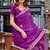 Purple shimmer chiffon geomatric embroidery work bollywood saree