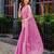 Baby pink shimmer chiffon geomatric embroidery work bollywood saree