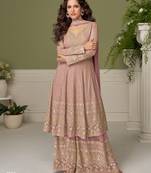 Ligh purple free size upto 42 heavy georgette palazzo suits