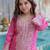 Baby pink embroidered viscose designer kurta set with batwa