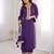 Purple real mirror viscose designer kurta set with batwa
