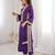 Purple real mirror viscose designer kurta set with batwa