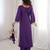 Purple real mirror viscose designer kurta set with batwa