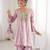 Baby pink embroidered ho designer kurta set with batwa
